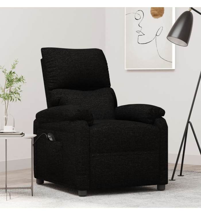 Fauteuil inclinable électrique Noir Tissu | Mobilier & Déco