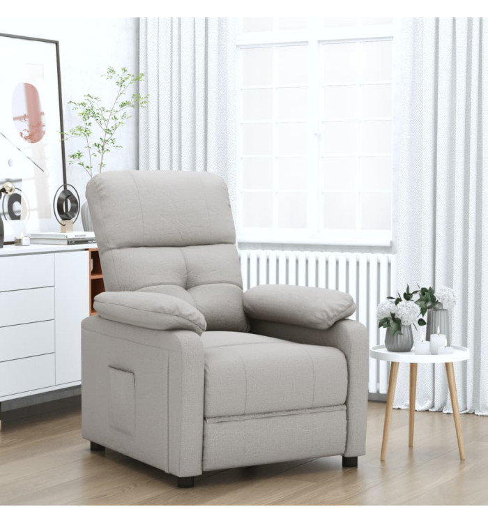 Fauteuil inclinable Taupe Tissu | Mobilier & Déco