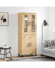 Buffet haut Chêne sonoma 69,5x34x180 cm Bois d'ingénierie | Mobilier & Déco