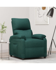 Fauteuil inclinable Vert foncé Tissu | Mobilier & Déco