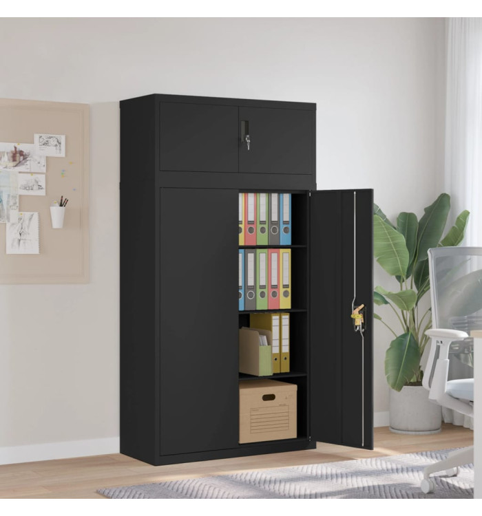 Classeur noir 90x40x180 cm acier | Mobilier & Déco