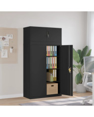 Classeur noir 90x40x180 cm acier | Mobilier & Déco