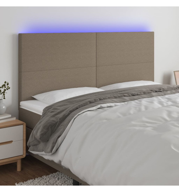 Tête de lit à LED Taupe 180x5x118/128 cm Tissu | Mobilier & Déco