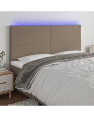 Tête de lit à LED Taupe 180x5x118/128 cm Tissu | Mobilier & Déco