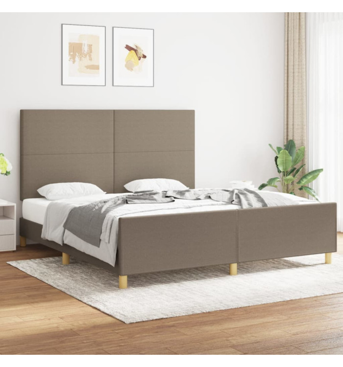 Cadre de lit sans matelas taupe 180x200 cm tissu | Mobilier & Déco