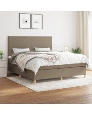 Sommier à lattes de lit avec matelas Taupe 180x200 cm Tissu | Mobilier & Déco