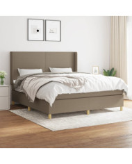 Sommier à lattes de lit avec matelas Taupe 180x200 cm Tissu | Mobilier & Déco