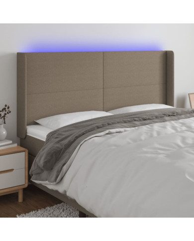 Tête de lit à LED Taupe 183x16x118/128 cm Tissu | Mobilier & Déco