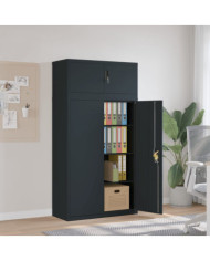 Classeur anthracite 90x40x180 cm Acier | Mobilier & Déco