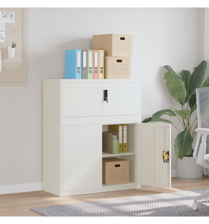 Classeur blanc 90x40x110 cm acier | Mobilier & Déco