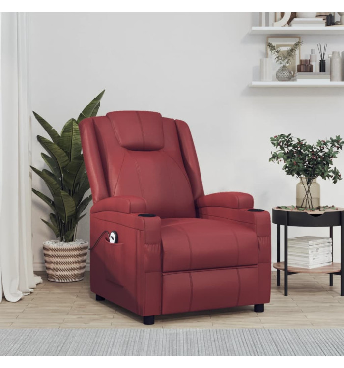 Fauteuil Rouge bordeaux Similicuir | Mobilier & Déco
