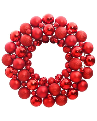 Couronne de Noël rouge 45 cm polystyrène | Mobilier & Déco