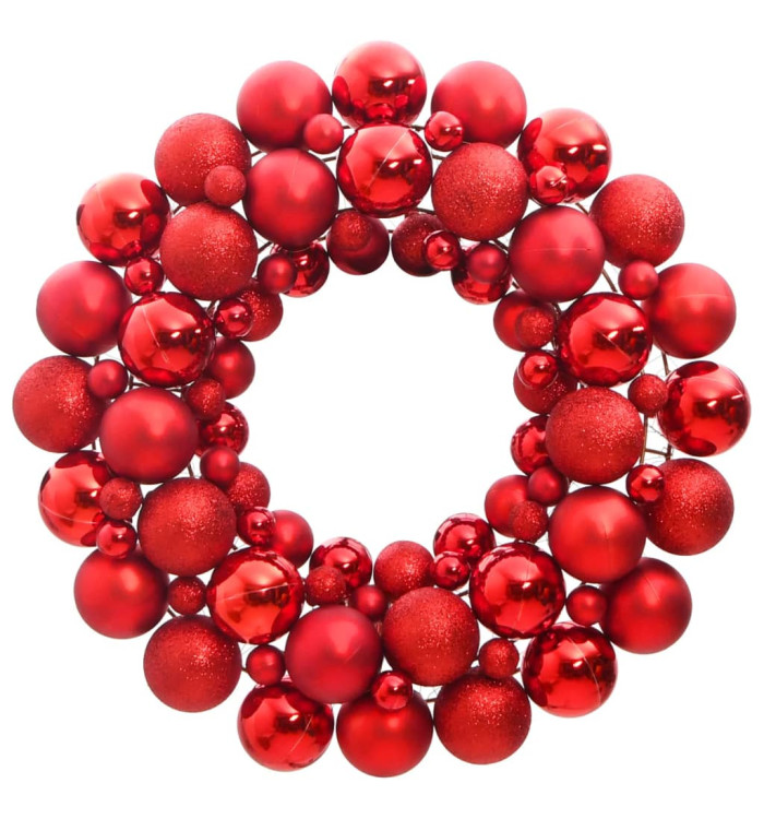 Couronne de Noël rouge 45 cm polystyrène | Mobilier & Déco