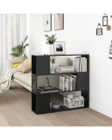 Bibliothèque/Séparateur de pièce Noir brillant 100x24x94 cm | Mobilier & Déco