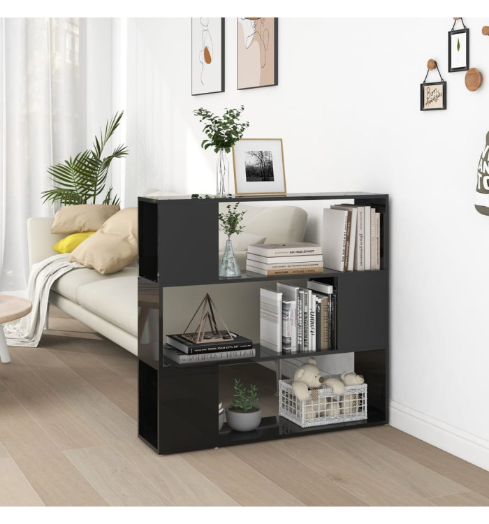 Bibliothèque/Séparateur de pièce Noir brillant 100x24x94 cm | Mobilier & Déco