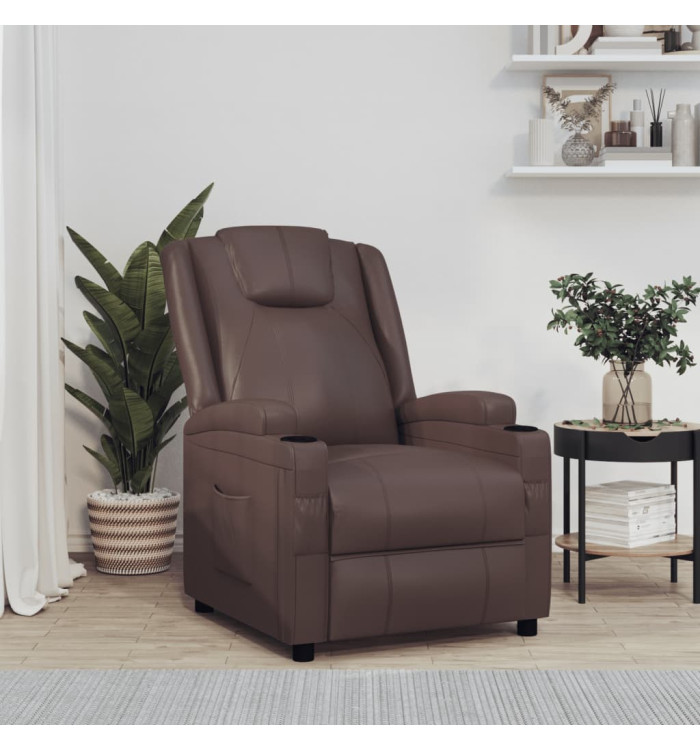 Fauteuil inclinable Marron Similicuir | Mobilier & Déco