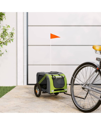 Remorque de vélo pour animaux de compagnie vert et gris | Mobilier & Déco