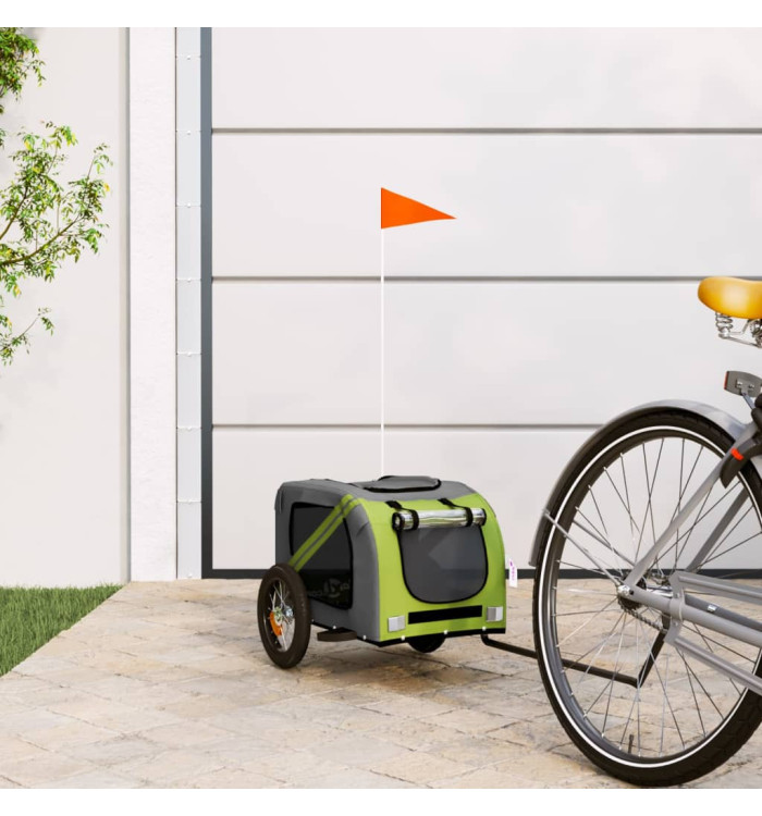 Remorque de vélo pour animaux de compagnie vert et gris | Mobilier & Déco