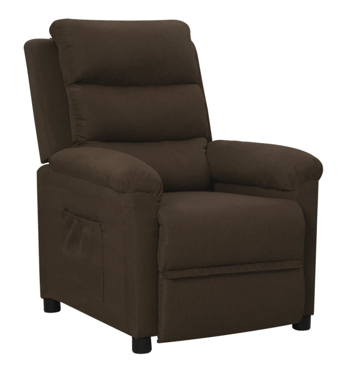 Fauteuil inclinable Marron foncé Tissu | Mobilier & Déco