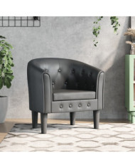 Chaise cabriolet gris similicuir | Mobilier & Déco
