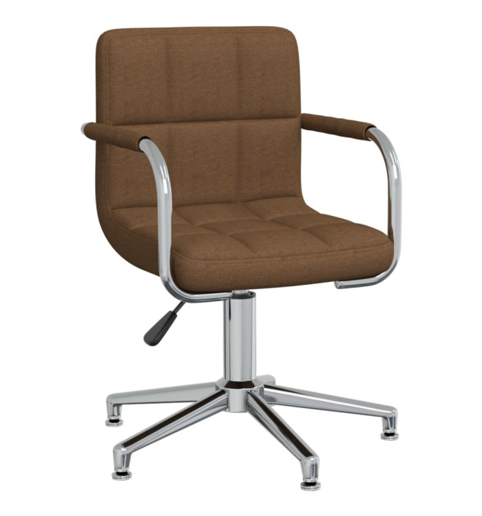 Chaise pivotante de salle à manger Marron Tissu | Mobilier & Déco