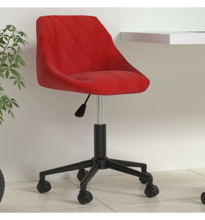 Chaise pivotante de bureau Rouge bordeaux Velours | Mobilier & Déco