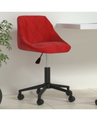 Chaise pivotante de bureau Rouge bordeaux Velours | Mobilier & Déco
