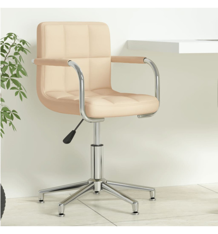 Chaise pivotante de bureau Crème Tissu | Mobilier & Déco