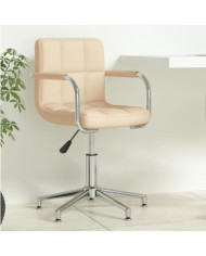 Chaise pivotante de bureau Crème Tissu | Mobilier & Déco