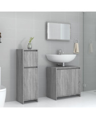 Ensemble de meubles de salle de bain 3 pcs Sonoma gris | Mobilier & Déco