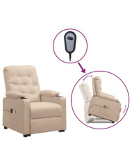 Fauteuil de massage Crème Tissu | Mobilier & Déco