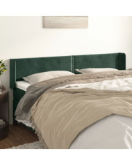 Tête de lit avec oreilles Vert foncé 163x16x78/88 cm Velours | Mobilier & Déco