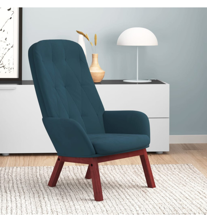 Chaise de relaxation Bleu Velours | Mobilier & Déco