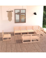 Salon de jardin 8 pcs bois de pin massif | Mobilier & Déco