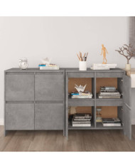 Buffets 2 pcs Gris béton 70x41x75 cm Bois d'ingénierie | Mobilier & Déco