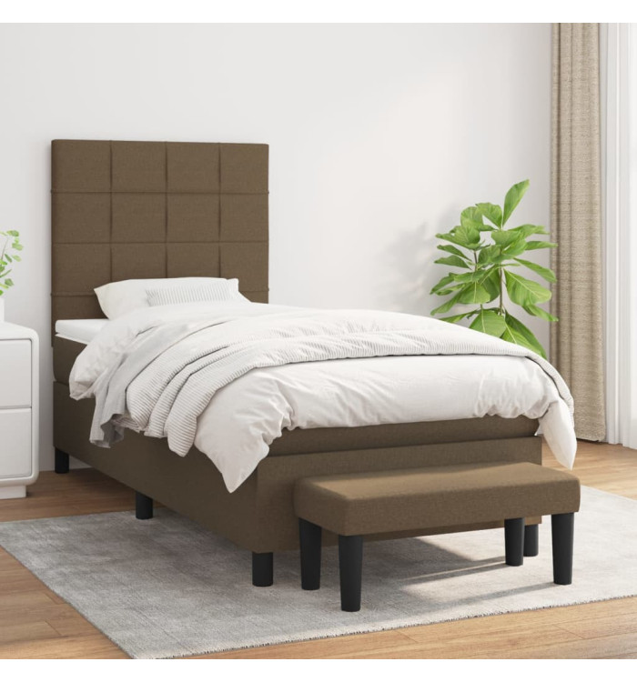 Sommier à lattes de lit avec matelas Marron foncé 80x200 cm | Mobilier & Déco