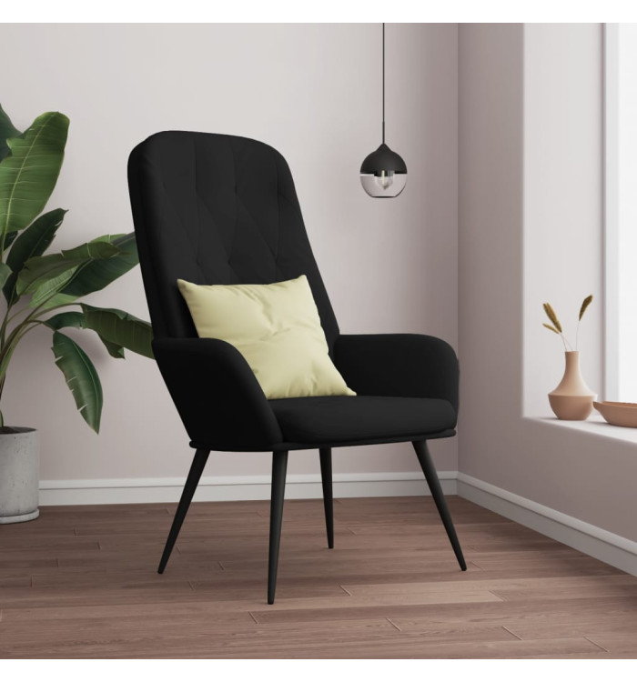 Chaise de relaxation Noir Velours | Mobilier & Déco
