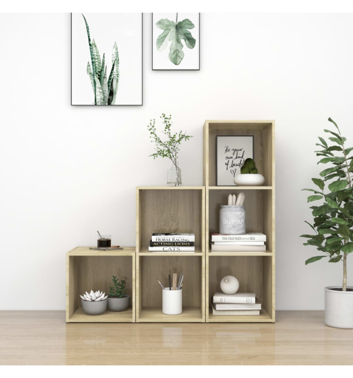 Ensemble de meubles TV 3 pcs Chêne sonoma Bois d'ingénierie | Mobilier & Déco