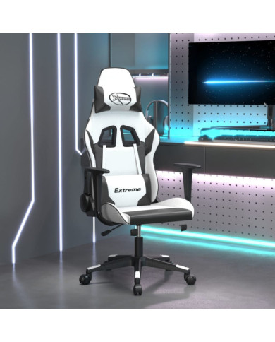 Chaise de jeu Blanc et noir Similicuir | Mobilier & Déco