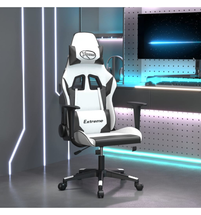 Chaise de jeu Blanc et noir Similicuir | Mobilier & Déco