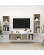 Ensemble de meubles TV 4 pcs Chêne sonoma Bois d'ingénierie | Mobilier & Déco