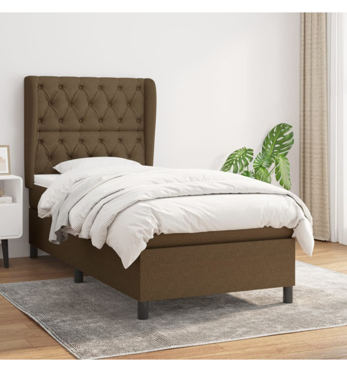 Sommier à lattes de lit avec matelas Marron foncé 80x200 cm | Mobilier & Déco