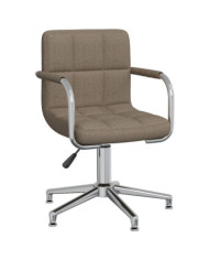 Chaise pivotante de salle à manger Taupe Tissu | Mobilier & Déco