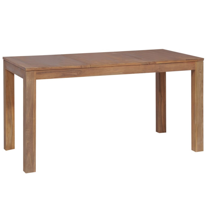 Table à manger Bois de teck et finition naturelle 140x70x76 cm | Mobilier & Déco