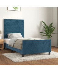 Cadre de lit sans matelas bleu foncé 80x200 cm velours | Mobilier & Déco