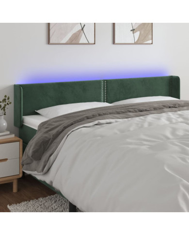 Tête de lit à LED Vert foncé 163x16x78/88 cm Velours | Mobilier & Déco