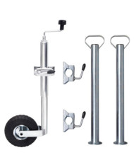 Roue jockey 48 mm avec 2 tubes de support et 3 pinces fendues | Mobilier & Déco