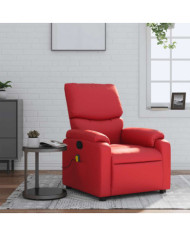 Fauteuil de massage inclinable rouge similicuir | Mobilier & Déco