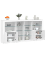 Buffet avec lumières LED blanc 202x37x100 cm | Mobilier & Déco