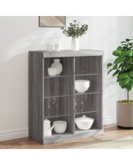 Buffet avec lumières LED sonoma gris 81x37x100 cm | Mobilier & Déco